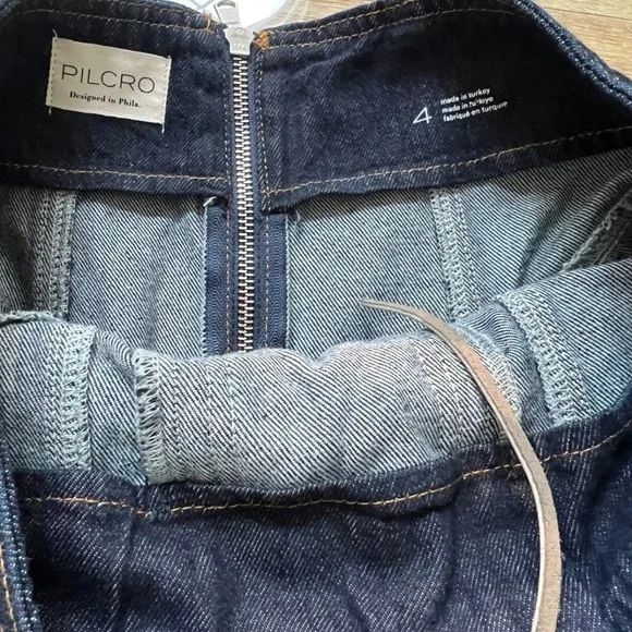 Pilcro Dark Blue A-Line Denim Skirt - Picture 6 of 7